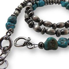 インディアンジュエリー ネックレス ターコイズ ナバホパール ハンドメイド シルバー925 INCA