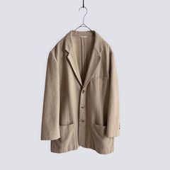 美品 ネペンテス関連 ts(s) ノーカラーヘリンボーンストライプジャケット 白 美品 ネペンテス関連 ts(s) ノーカラーヘリンボーンストライプ