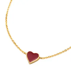 【レッド×ワンサイズ】[Cream dot. クリームドット公式] ブレスレット レディース  金属アレルギー ニッケルフリー ハート 小さめ 小さい ミニ エポキシ 縁どり 大人 赤  のサムネイル