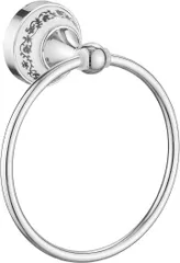 Mitoland タオルリング タオル掛け アンティーク トイレ キッチン 洗面所 浴室 水周り ネジ付き 壁掛け DIY 耐久性 シルバー 16cm