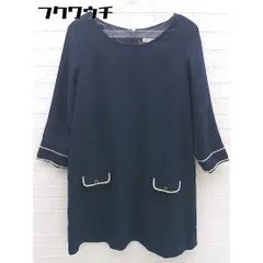 ◇ pour la frime プーラフリーム 長袖 ミニ ワンピース サイズS ネイビー レディース 【中古】 【1002801836764】