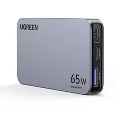 【 新品 未開封 】   UGREEN Nexode Pro 薄型急速充電器 65W 3ポート 海外用変換プラグ付き 25356 ［ GaN(窒化ガリウム) 採用］ グレー UGR-OT-000009 未使用 送料無料