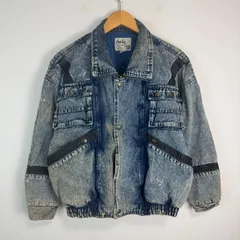 90s デニムジャケット Gジャン ブルゾン メンズ ブルー Mサイズ 古着 ストリート アメカジ 色落ち ワーク系 y2k