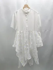 ◇ ⊂ Sawa a la mode サワアラモード 蝶モチーフ 半袖 ロング ワンピース サイズF ホワイト レディース E  【1502180058714】のサムネイル