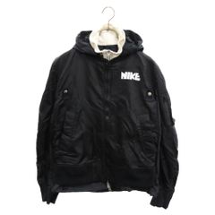 Sacai (サカイ) 21AW ×NIKE LAYERED JKT レイヤード ブルゾン ドッキング ジップアップ フーデット ジャケット ブラック CZ4697-010