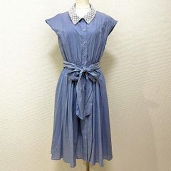 13000→9000円へ値下げ済早押し！フェラガモ 総刺繍 シャツワンピース