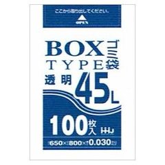 BOX入ポリ袋　45L　LLDPE　0.03×650×800mm　透明　100枚箱入　BL43
