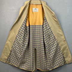 英国製 vintage Aquascutum Aqua5 ヴィンテージ アクアスキュータム ステンカラーコート スプリングコート 内側クラブチェック柄 ベージュ メンズ