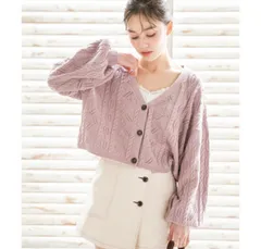 【ヘザー】大人気完売品♡スカシポンポンカーディガン＊新品タグ付き＊