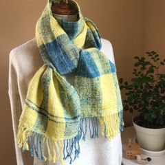 メルカリshops限定お値下げ中★手織りストール★手紡ぎ手紡ぎ★M1062