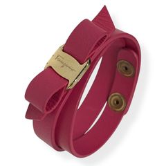 Salvatore Ferragamo VARA ヴァラリボン 2連ブレスレット レザー ピンク