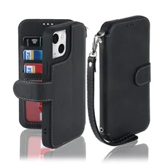 ★即日発送★Ｈａｖａｙａ iPhone13ケース iPhone14ケース iphone 14 ケース 米軍MIL規格 軽薄 手帳型 ストラップ 耐衝撃 レンズ保護(アイホン14/いphone14/アイフォン14/あいふぉん14 通用 6.1インチ対応)-ブラッ