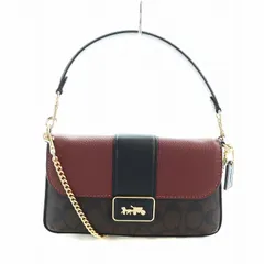コーチ COACH ミニ グレース クロスボディ・シグネチャー キャンバス ハンド ショルダーバッグ 2WAY ロゴ 赤 レッド 茶 ブラウン CC033 ■GY27 /MQ