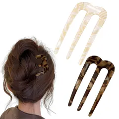 『特価』 簡単ヘアアレンジ 普段使いにも 成人式・結婚式対応 和装・洋装兼用 おしゃれ しっかり固定 ヘアアクセサリー 2個セット 夜会巻きコーム U字型かんざし LKCCTK