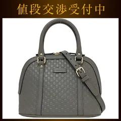 グッチ ２way バッグ f-21470 グレー マイクロシマ 449654