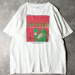 90s USA製 ジョーク アート イラスト プリント 半袖 Tシャツ XL / 90年代 アメリカ製 オールド ホワイト 白 キャラクター