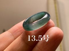 L11-135 氷種 紺色 13.5号 天然グアテマラ産 A貨 本翡翠 くりぬき リング