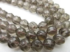 【ウェーブカット】/【スモーキークォーツ】/玉size(約8㎜)/1set(10玉)/725t4