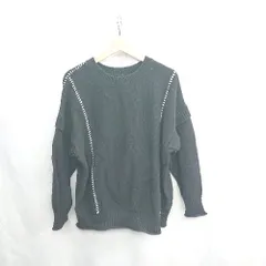 ◇ ⊇ LOWRYS FARM ローリーズファーム ラウンドネック 長袖 ニット サイズ2 ブラック レディース E  【1502060003841】