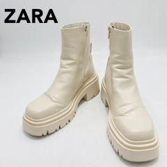 未使用級】ZARA サイドジップ 厚底トラックソール 24㎝ - メルカリ
