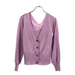 ダズリン アンサンブル 長袖 ニット カーディガン F パープル dazzlin キャミソール レディース 古着 【240315】