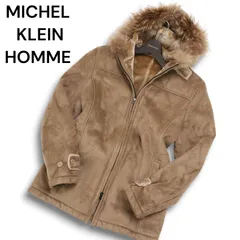 MK HOMME ミッシェルクラン オム 秋冬 リアル ファー★ フェイク ムートン ジャケット コート Sz.46 メンズ