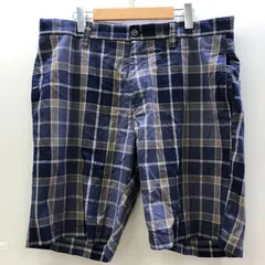 TOMMY HILFIGER トミーヒルフィガー ストレートパンツ ショートパンツ ハーフパンツ チェック柄 バングラデシュ製 メンズ 36 ネイビー