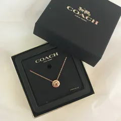 COACH コーチ オープンサークルストーンロゴネックレス【7706-004】