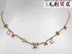 ルイヴィトン LOUIS VUITTON ネックレス LV インザスカイ S00 M01322 メタル ストラス 美品 アクセサリー