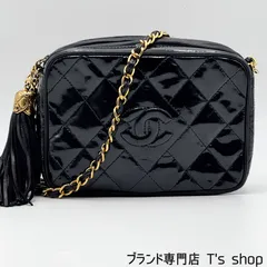 シャネル CHANEL パテントレザー マトラッセ フリンジ チェーンショルダーバッグ ココマーク ポーチ エナメル