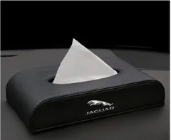 ジャガー JAGUAR エンブレム自動車用ティッシュボックスケース 高級レザー製ティッシュBOX   ブラック/レッド 2色選択675のサムネイル