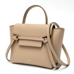セリーヌ / CELINE　ベルトバッグ ナノ / 2WAYショルダーバッグ　189003ZVA.18LT　グレインドカーフスキン　ライトトープ(グレージュ系) 【中古】 商品番号 S-158315