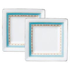 Noritake ノリタケ スクエア プレート ( ペアセット ) 19cm ハミングブルー 電子レンジ対応 2枚 ファインポーセレン P5340A/1645