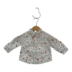 familiar ファミリア タグ付き総柄長袖シャツ size80/ホワイト