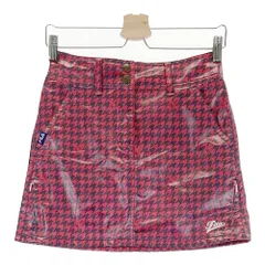 サイズ：S FILA GOLF フィラゴルフ  スカート　ラミネート加工 千鳥柄 レッド系 [240101363798]# ゴルフウェア レディース ストスト