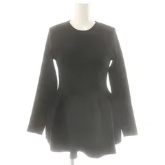 ユナイテッドアローズ A DAY IN THE LIFE UNITED ARROWS P ペプラム ニット カットソー 長袖 リブ 黒 /NR ■OS