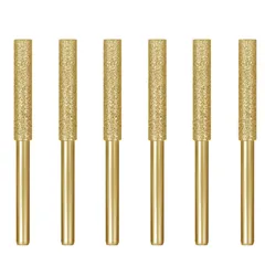 【特価セール】LOYELEY 軸付ダイヤモンド砥石 ダイヤモンドバー 円筒形 φ4ｍｍ×3ｍｍ 6本セット 研磨研削研削盤チェーン チェーンソー研削ヘッド 切れ味を発揮 チェーンソー目立て機用替え砥石 シャンク ミニルーター/リューター/ルーター/研磨機 対応