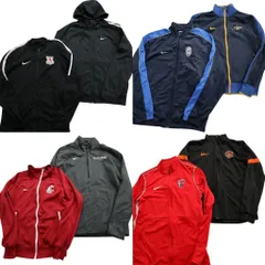 古着卸 まとめ売り ナイキ ジャージ トラックジャケット 8枚セット (メンズ M ) フルジップ バイカラー 袖ライン ロゴ 中古 古着 MY4035