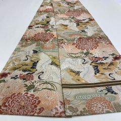 丸帯 アンティーク ヴィンテージ 全通 金帯 384cm 花嫁衣装 貸衣装 中古 リサイクル 結婚式 婚礼 着付け 舞台 きもの 着物 4121