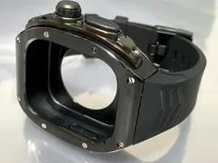 ブラック　49mm apple watch ultra アップルウォッチラバーメタル スタンダードバックルタイプ