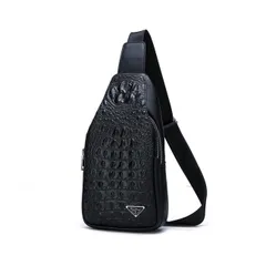 Color:黒B [cenvins] ワンショルダーメンズ ボディバッグ 斜め掛けバッグ肩掛け 胸バッグ メッセンジャーバッグ PUレザー大容量 イヤホン穴付き 左右に付け替え可 軽量 男女兼用 (黒B)