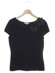 エポカ M5N04-364-09 ニットトップス 40 ブラック ネックフラワー ITVQTICYC7OA