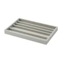 無印良品 重なるベロアケースネックレス用 アクリルケース用 グレー 幅23.5×奥行15.5×高さ2.5cm 44596531