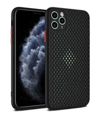 iphone ケース メッシュケース 軽量薄型 耐衝撃性 通気性バツグン 通気性 ゲーム用 軽量 薄型 衝撃吸収 保護 iPhoneケース おしゃれ 韓国 デザイン ソフトケース スマホケース  （ブラック iPhone 7 8 SE 11系 12系）