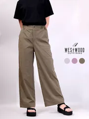 Westwood Outfitters ウエストウッド アウトフィッターズ パンツ レディース きれいめ ゆったり トリックジップ ストレッチパンツ ワイドパンツ ガウチョパンツ イージーパンツ 楽ちん ウエストゴム ペールトーンカラー 8138106のサムネイル