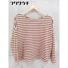◇ Sonny Label URBAN RESEARCH ボーダー ボートネック 長袖 カットソー サイズFREE ブラウン ホワイト レディース 【中古】 【1104080007191】