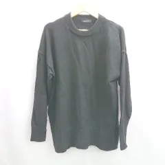 ◇ ⊇ AMERICAN HOLIC バックスリット ビッグシルエット 長袖 ニット セーター サイズF ブラック レディース E  【1502030044140】