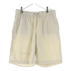 NIKE (ナイキ) ロゴ刺繍 ナイロンハーフパンツ ベージュ