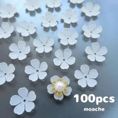 173【フラワー　パーツ】約100個入　桜　さくら　サクラ　カボション　花芯