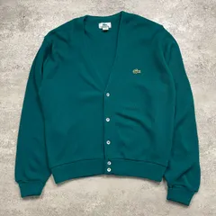 90s ラコステ アクリル ニット カーディガン サイズ M アメリカ製 エメラルドグリーン